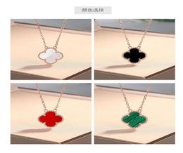 Pendant luxury Necklaces Trend Fashion Lucky Four Leaf Clover Four Colours Copper gold chain Necklace For Women Match White Mother 8356278