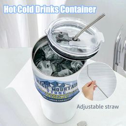 Water Bottles Portable Ice Cup Insulated Stainless Steel With Straw For Drinks Capacity Tumbler Office Outdoor Use