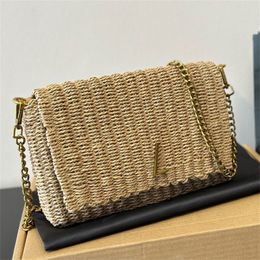 Raffias Handbag Women Designer Shoulder Bag Luxury Woven Straw Camera Purse Grass Handbags Summer Beach Flap Crossbody Bags