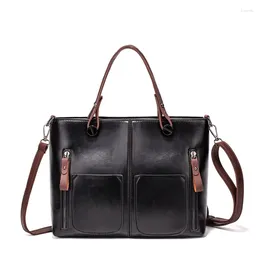 Shoulder Bags Vintage Leather Bag For Women PU Female Handbag Large Capacity Crossbody Casual Lady Purse Bolso