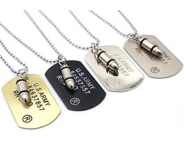 Pendant Necklaces Fashion 4 Colors Army Dog Necklace For Men Woman Simple Punk Rock Hip Hop Chains Jewelry Gift Long5756448