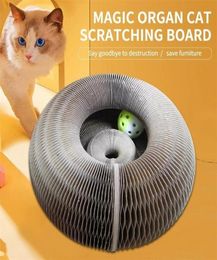 Round Cats Scratching Board With Toy Bell Ball Pet Supply Kitten Toy Folding Corrugated Cats Nest Magic Organ Cats Scratch Board 21788927