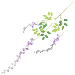 Decorative Flowers 12 Bunches Of Artificial Wisteria Ivy Hanging Vine Plasstic Silk Flower Garland Wall Ceiling Wedding Home Decor Purple