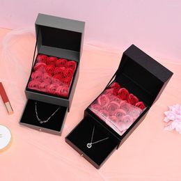 Decorative Flowers Wood Forever Rose Genuine And Durable Preserved Exquisite Gift Box Small For Crafts