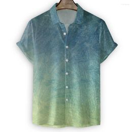 Men's Casual Shirts Color Splash Ink Print Hawaiian Short Sleeve Shirt Men Button Lapel Tropical Summer Beach Party Holiday Clothing