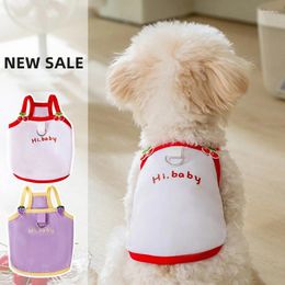 Dog Apparel Simple Letters Pet Vest Summer Thin Suspenders Clothes Yorkshire Cool Clothing Puppy Two Feet