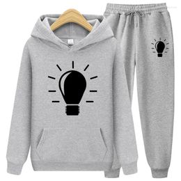 Men's Tracksuits 2024 Lamp Bulb Men Hoodies Sweatshirt Sweatpants Suit Autumn Winter Brand Sportswear Sets Tracksuit Pullover Jacket Set