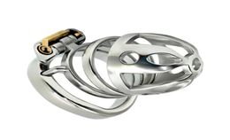 Frrk Stainless Steel Metal Lock Gay Master Slave Abstinence Bird Cage Ring Masturbation Penis Set Cage for Men1418466