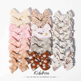 Hair Accessories 2Pcs/Set Delicate Print Bowknot Hair Clips for Kids Girls Cotton Bows Hairpins Barrettes Baby Headwear Children Hair Accessories