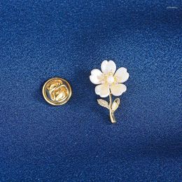 Brooches Korean Inlaid Can Swing Flower Brooch Needle Delicate All Summer Temperament Women's Clothing Accessories