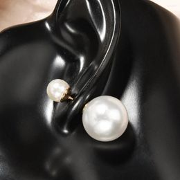 Stud Earrings 1Pairs Elegant Big Simulated Pearl Simple Personality White Statement For Women Korean Jewelry Gift