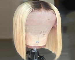 New 613 blonde full lace wig human hair Bob Lace Front Wigs Pre Plucked Straight Human Hair Wigs For Black Women7351264