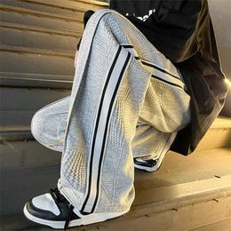 Men's Pants Straight mens sports pants jogging casual loose fitting sports pants mens sports pants wide legs young summer training regular TrousersL2405