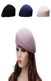 Unisex Women Men 100 Wool Felt Tilt Church Dress Fascinator Beret Hat Pillbox Cocktail Party A4689816048