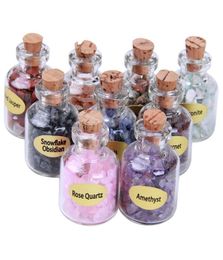 Natural Semiprecious Crystal Mini Stones Bottles Healing Mini Tumbled Stones Reiki Wicca Chips with Box 9 BottleBox DEC5616448235