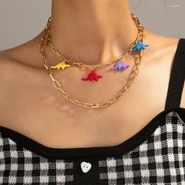Pendant Necklaces Lost Lady Selling Resin Dinosaur Necklace For Women Same Style Ladies Hip Hop Punk Fashion Vintage Jewelry Gifts