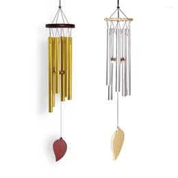 Decorative Figurines Outdoor Wind Chimes Yard Garden Tubes Bells Leaf Ornaments Hanging Windchime Soothing Sounds Home Decoration