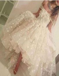 White Ivory Appliqued Homecoming Dresses A Line Off The Shoulder Backless Beading Short Party Dresses for Prom abiti da ballo Cust1695178