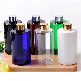 Storage Bottles 20pcs 300ml Empty Brown PET With Gold Screw Cap For Shower Gel Shampoo Liquid Soap Facial Cleanser Cosmetic Packaging