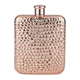 1pcs Hand-made high quality 18/8 Stainless Steel The Volcano Grain Style Hip Flask 6 Ounces For Gentleman Gift free funnel 240429