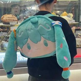 Backpacks Kawaii anime Mikued plush backpack Hatsunes cartoon cute soft large capacity womens bag insole student girl birthday gift newL2405