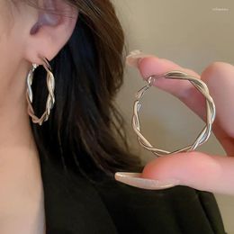 Hoop Earrings Spiral Plain Metal Circle For Women Temperament Fashion Simple Jewellery