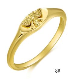 New bee brass plated with genuine gold ect ring exquisite and fashionable feminine headwear7391443