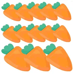 Disposable Dinnerware 24 Pcs Carrot Paper Plate Plates Party Fruit Convenient Disk Easter Festival Dinner Shape