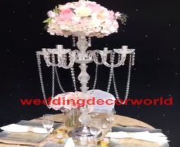 Party Decoration Whole elegant fashion Large crystal table top chandelier centerpieces for weddings decor001558762748