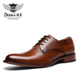 Desai Genuine Leather Red Shoes Men Business For Man Brand Footwear Mens Casual Classic 240429