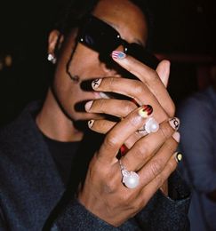 ASAP rocky natural pearl ring for men and women hip hop ring end ring fashion accessories Pearl Rings4688812