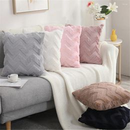 Pillow Room Diamond 60x60 Block Living Decoration Embroidery Cover 40x40 Solid Flush Fur Sofa Case Moden Home Decor