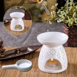 Candle Holders Ceramic Wax Melt Warmer/Oil Incense Burner Daisy Cut-Out Design Holder