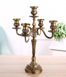 5 Arms Bronze Metal Candle Holders Antique Wedding Candlestick Bougeoir for Home Decoration Candle Holder5147189