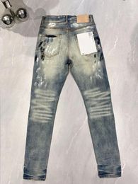 Women's Pants Purple ROCA Brand Jeans Fashion Top Quality With Street Paint Distressed Repair Low Rise Skinny Denim