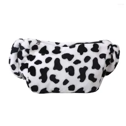 Bag Cow Printed Crossbody Bags Female Simple Totes Plush Small Summer Lady Shoulder Handbags Portable Street Phone Purse 2024 Trend