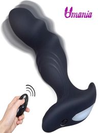 Prostate Massager Wireless Remote Vibrator For Men Silicone Butt Plug Male Masturbator Anal Toys Sex Shop Y1907148434159