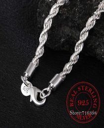 Width Real 100 925 Sterling Silver Men Rope Chain Fashion Unisex Party Wedding Gift Necklace Jewelrydz Chains9880734