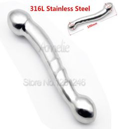 Solid 316L Stainless Steel Anal Dildo Butt Plug Heavy Anus Bead Massage Fetish Device Anal Sex Toys for Women and Men Y18928039787629