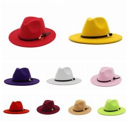 Men Fedora Hat For Gentleman Woolen Wide Brim Jazz Church Cap Band Wide Flat Brim Jazz Hats Stylish Trilby Panama Caps Accessories3543421