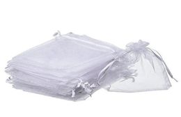 100 PCSlot WHITE Organza Favor Bags Wedding Jewelry Packaging Pouches Nice Gift Bags FACTORY5019528