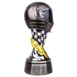 Crafts Sports Products Racing Helmet Home Decoration Ornaments Creative Trophy Gifts Desk Decoration Figurines Home Decor 240424