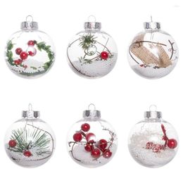 Decorative Figurines 6pcs/set Christmas Tree Balls Baubles Ornament Pendant For Xmas Festival Party Garden Decorations Ball Diameter 80mm