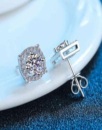 Real Moissanite Earrings 2ct VVS1 Lab Diamond 14K White Gold Plated Sterling Silver Earring for Women Ear Stud Fine Jewelry6270131