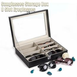 Multifunctional Sunglasses Storage Box Mens and Womens Glasses Display Box PU Leather Dustproof Jewelry Watch Storage Box 240426