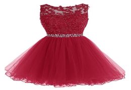 Real Lace Beaded Homecoming Dresses 2020 Sequined Appliques Red Cocktail Gowns Short Prom Dresses Backless Semi Formal Gown6942502