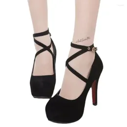 Dress Shoes Super High Heels Pumps Women's Sandals Summer Platform Ankle Strap