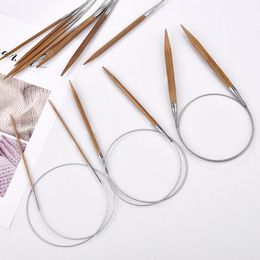 310mm Bamboo Knitting Needles Circular Stainless Steel Tube Hoop Knit For HandKnitting Babies Sleeves Sock Accessories 240428
