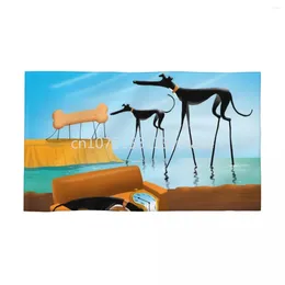 Towel Salvador Dali Funny Greyhound Lurcher Quick Dry Whippet Sighthound Dog Art Super Soft Cotton Shower Towels