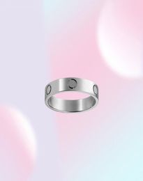 4mm 5mm Titanium Steel Silver Love Ring Men Women Rose Gold Jewellery Lovers Couple Designer Rings2135639